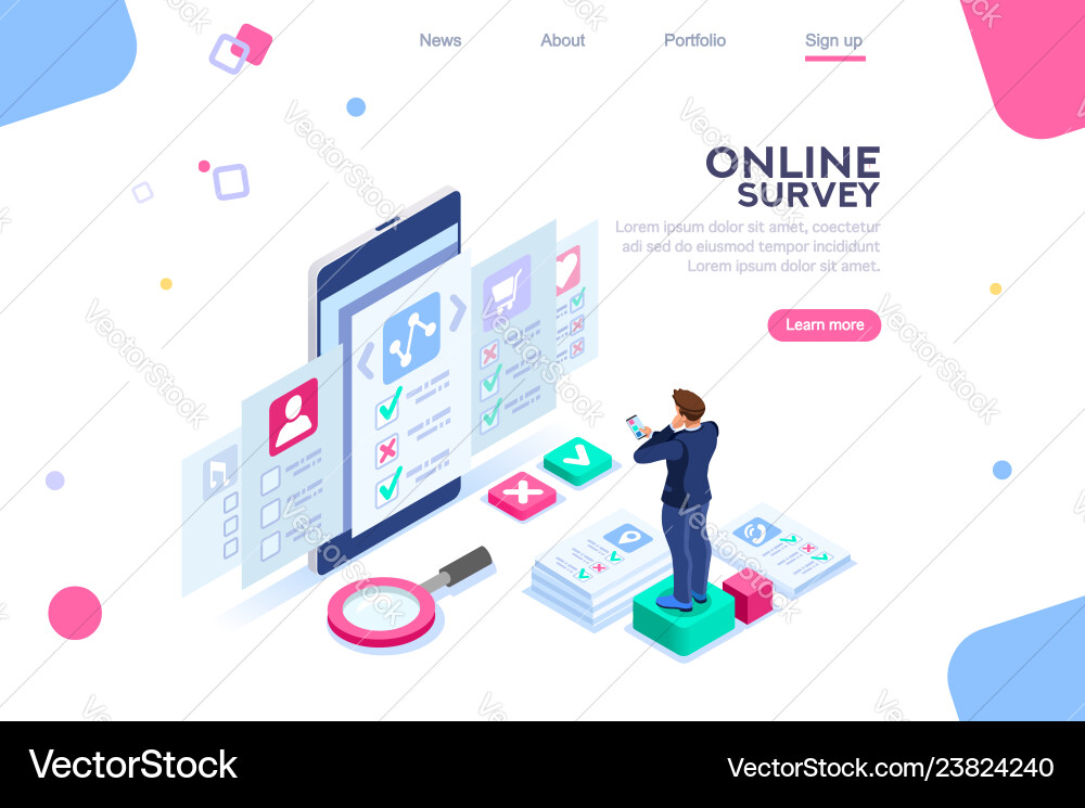 Survey evaluation concept Royalty Free Vector Image