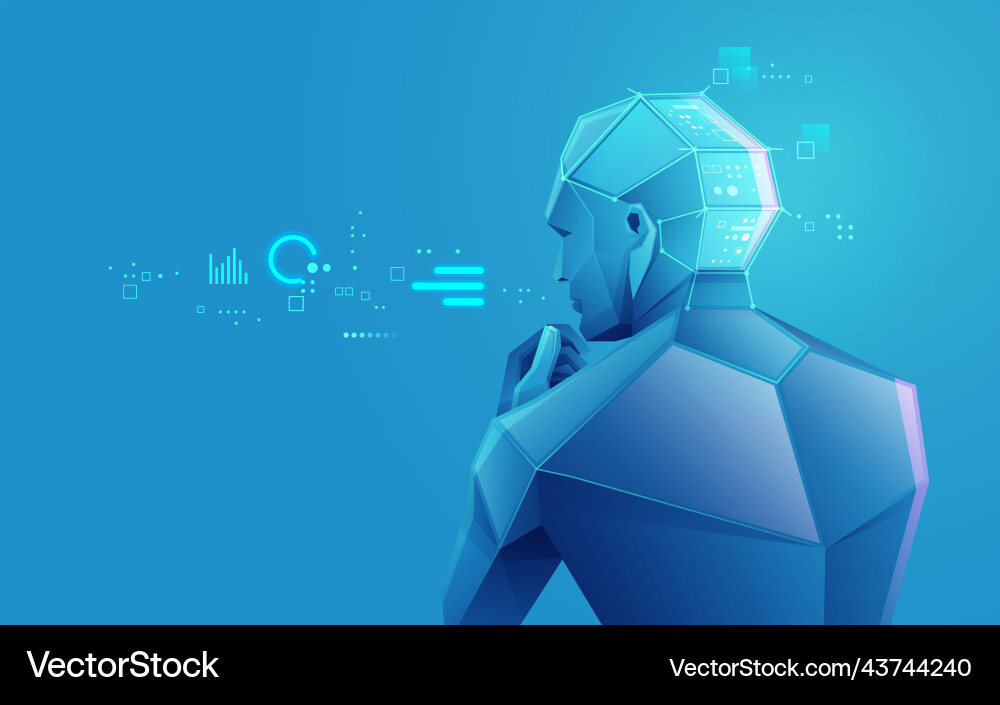 Thinkingrobot Vector Image