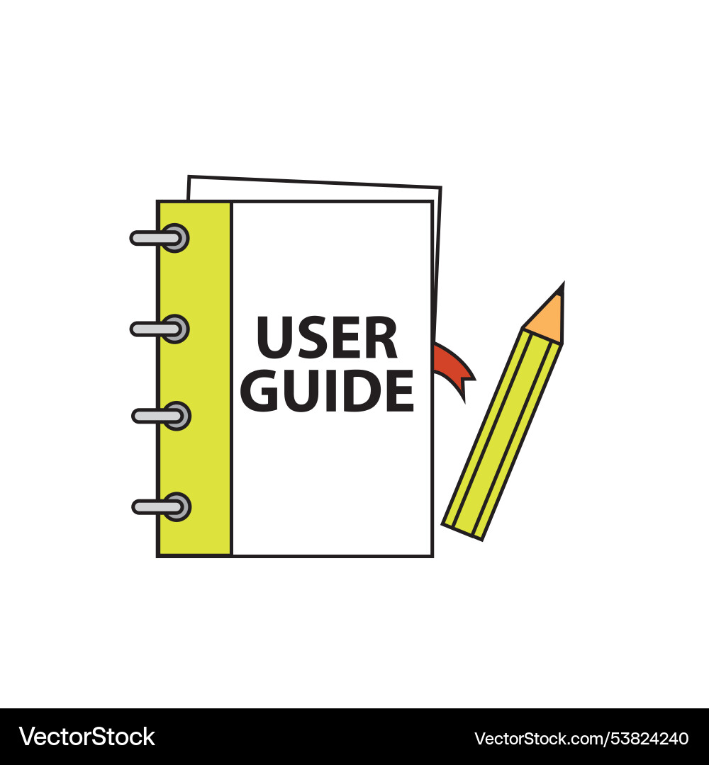 User guide guidebook manual instruction User guide guidebook manual instruction vector image