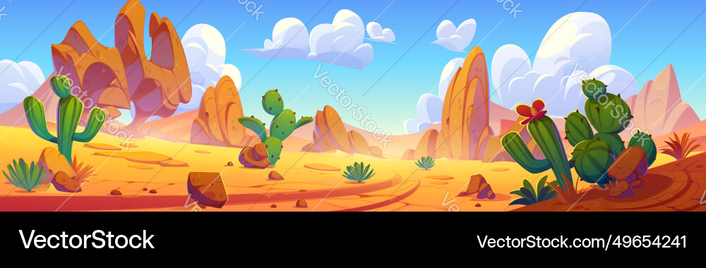 Arizona Landschaft mit heißen Sandsteinen und Kaktus Arizona Landschaft mit heißen Sandsteinen und Kaktus vektorbild