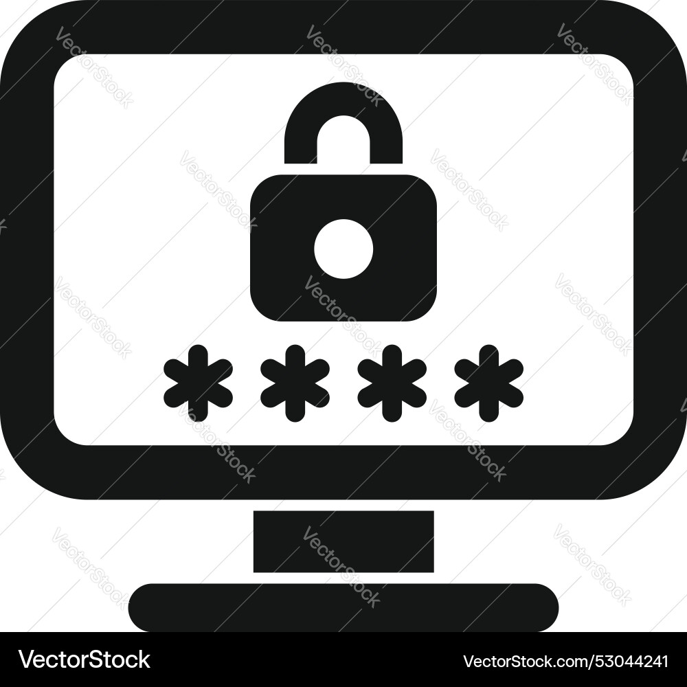 Computer screen displaying password protected Computer screen displaying password protected vector image