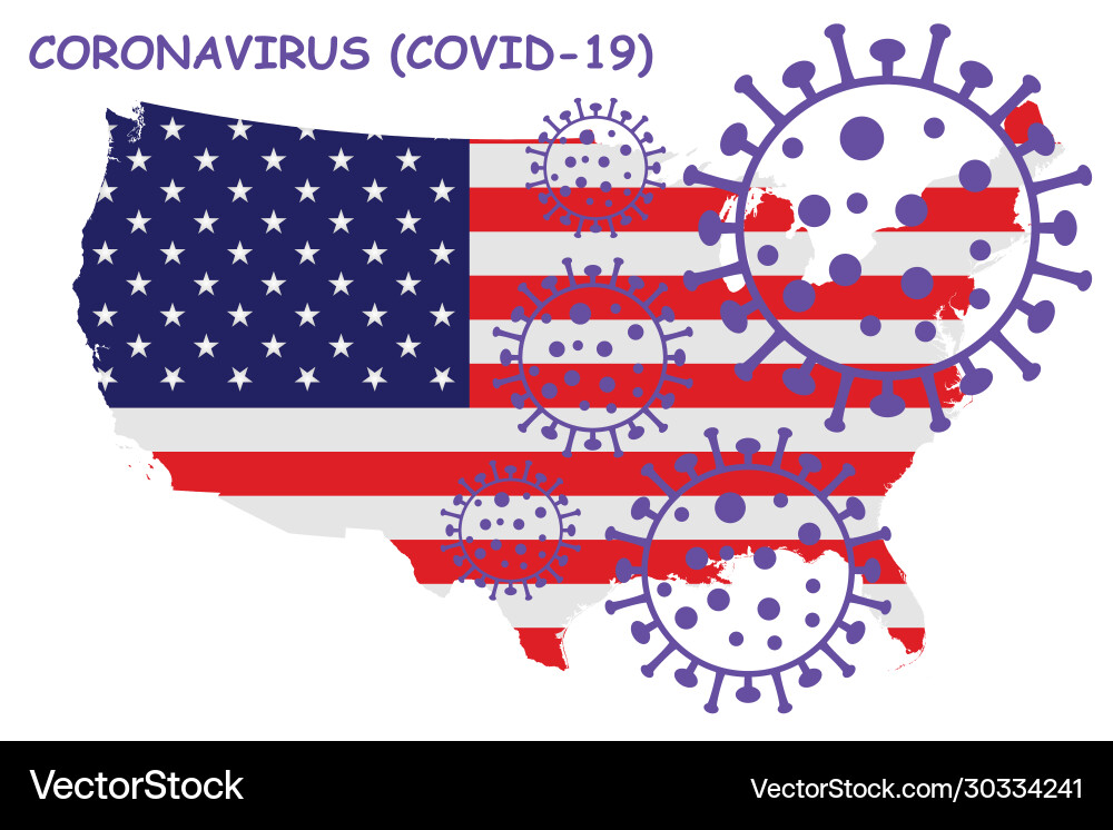 Coronavirus covid19 19 Vereinigte Staaten von Amerika Karte Coronavirus covid19 19 Vereinigte Staaten von Amerika Karte vektorbild