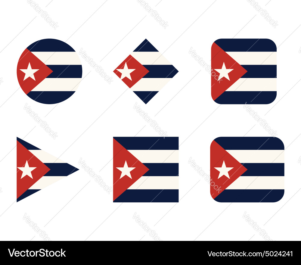 Cuban Flag Button Icons vector image