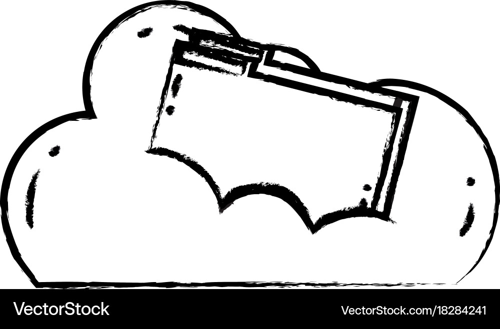 Figure cloud data with digital folder file vector image