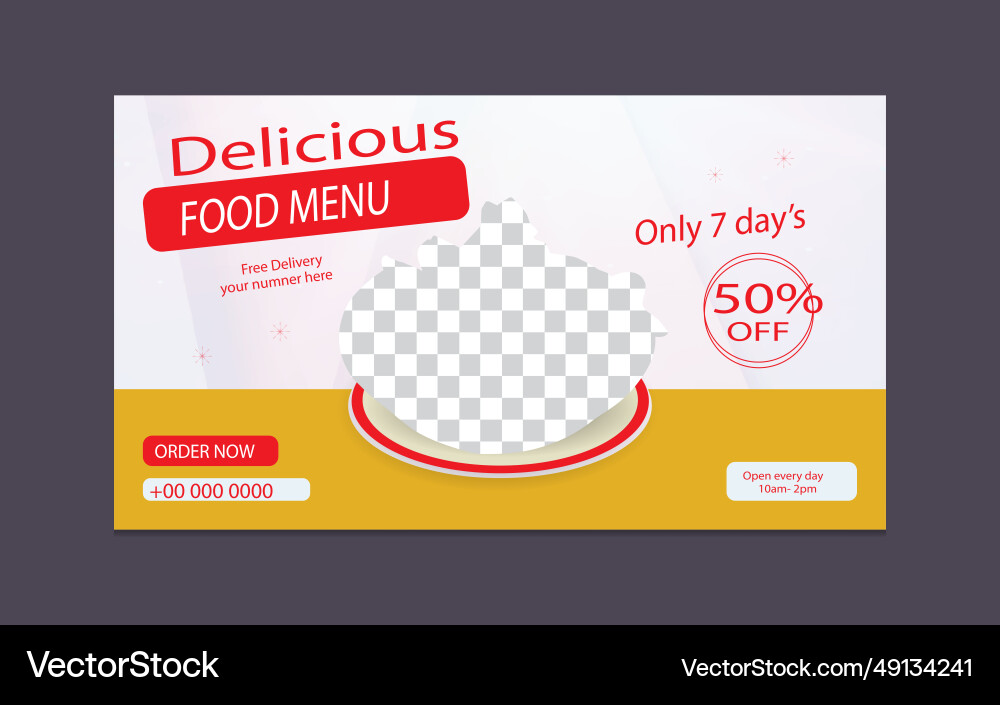 Food menu customizable and editable thumbnail Vector Image