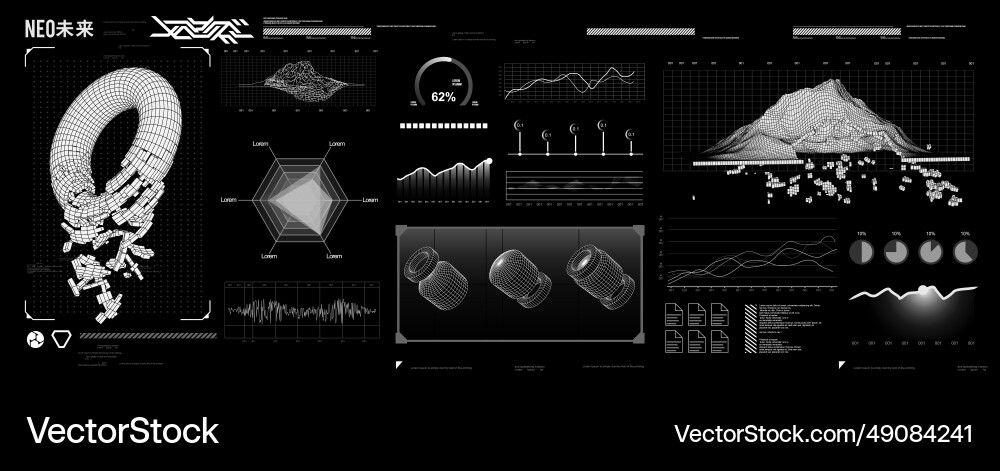 Futuristic shape element hud gui science Futuristic shape element hud gui science vector image