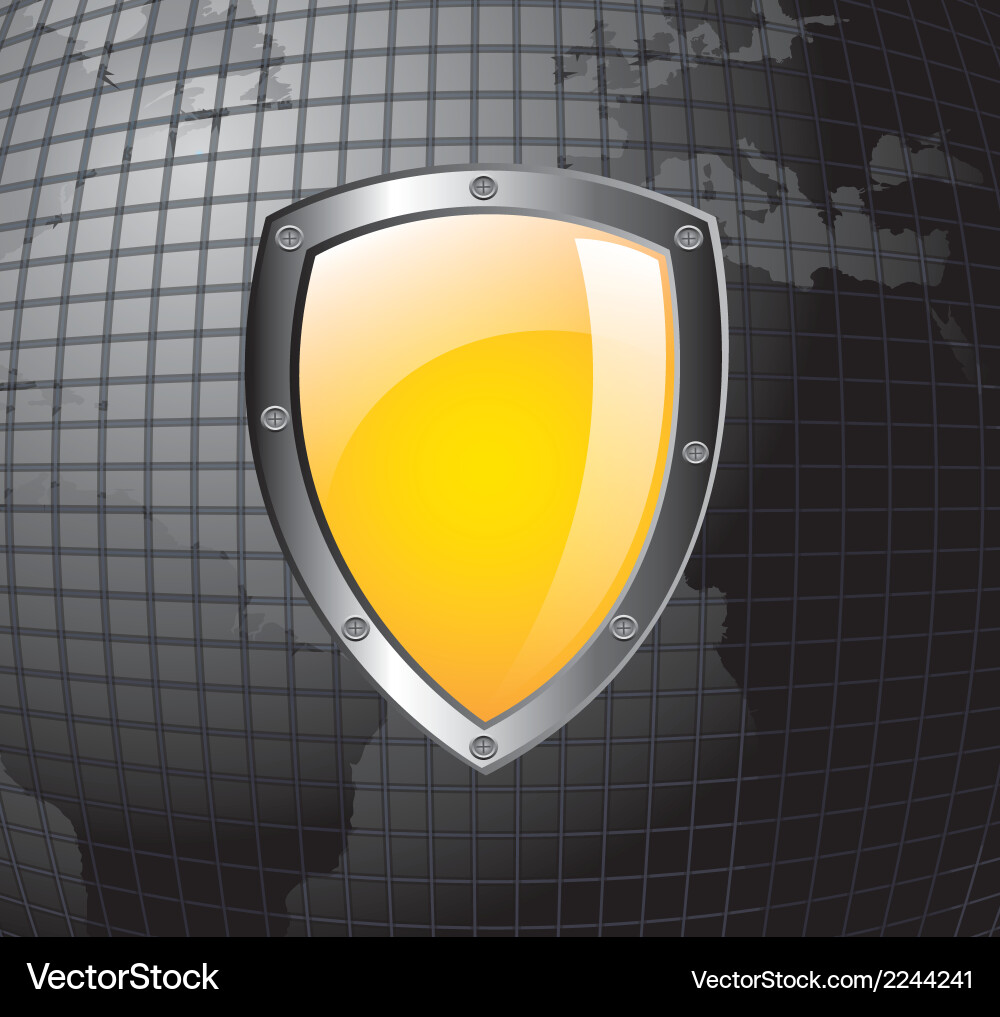 Guard icon over grid background vector image