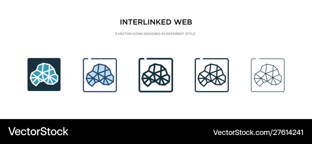 Interlinked web icon in different style two Interlinked web icon in different style two vector image