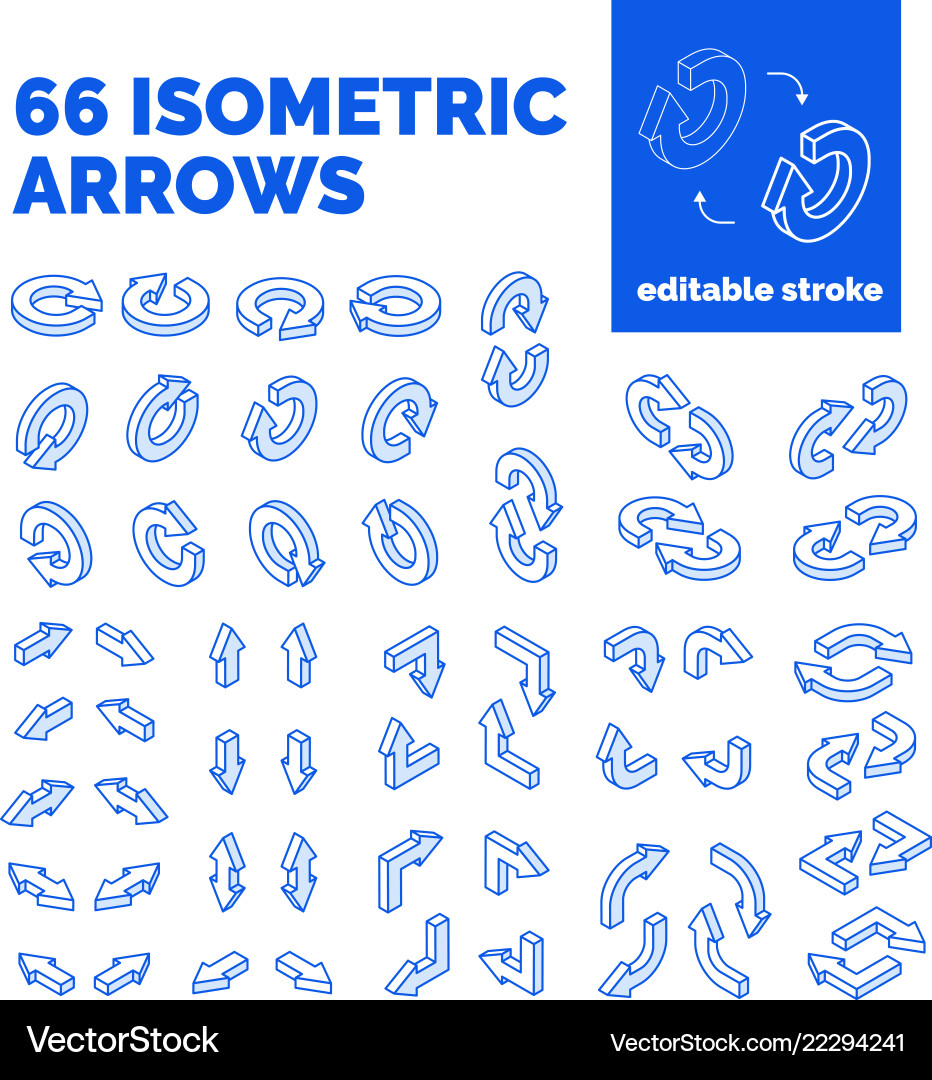 Isometric arrows set Royalty Free Vector Image
