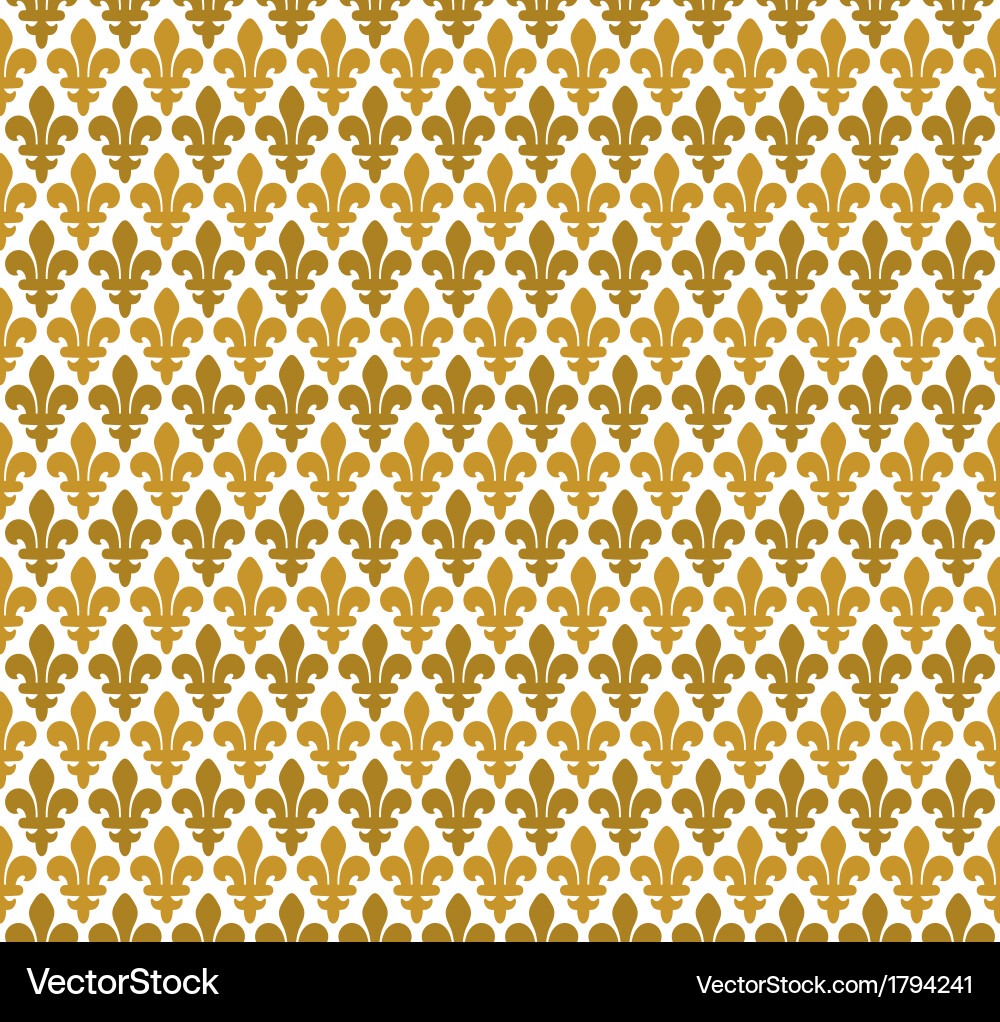 Lily Seamless Pattern - Royal Gold vector image