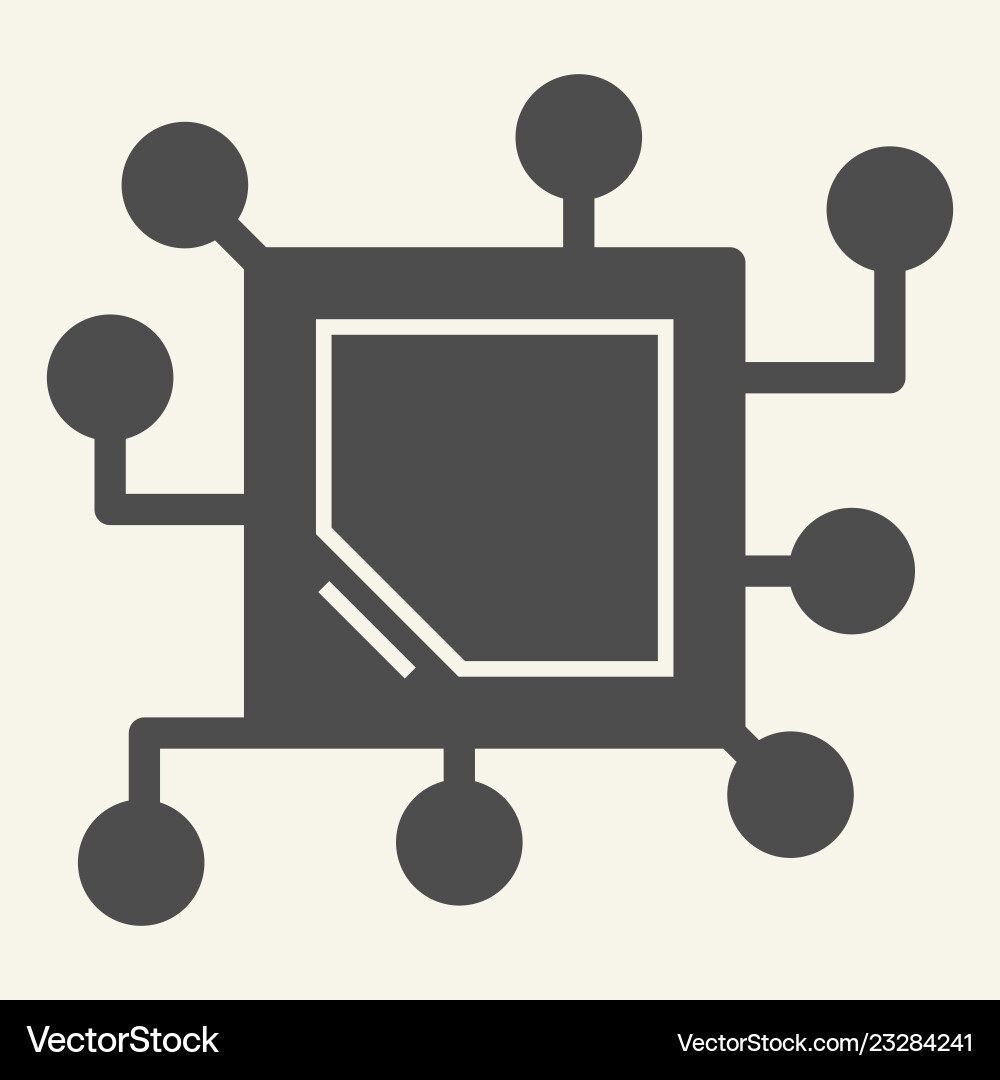 Memory chip solid icon cpu Memory chip solid icon cpu Vector Image