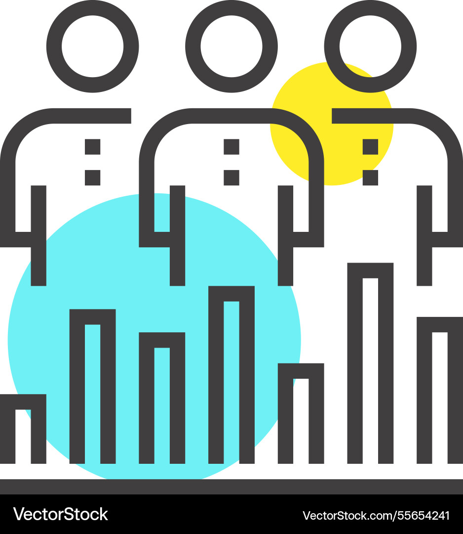 Mitarbeiter Effizienz Flat Line Web-Icon-Konzept Mitarbeiter Effizienz Flat Line Web-Icon-Konzept vektorbild
