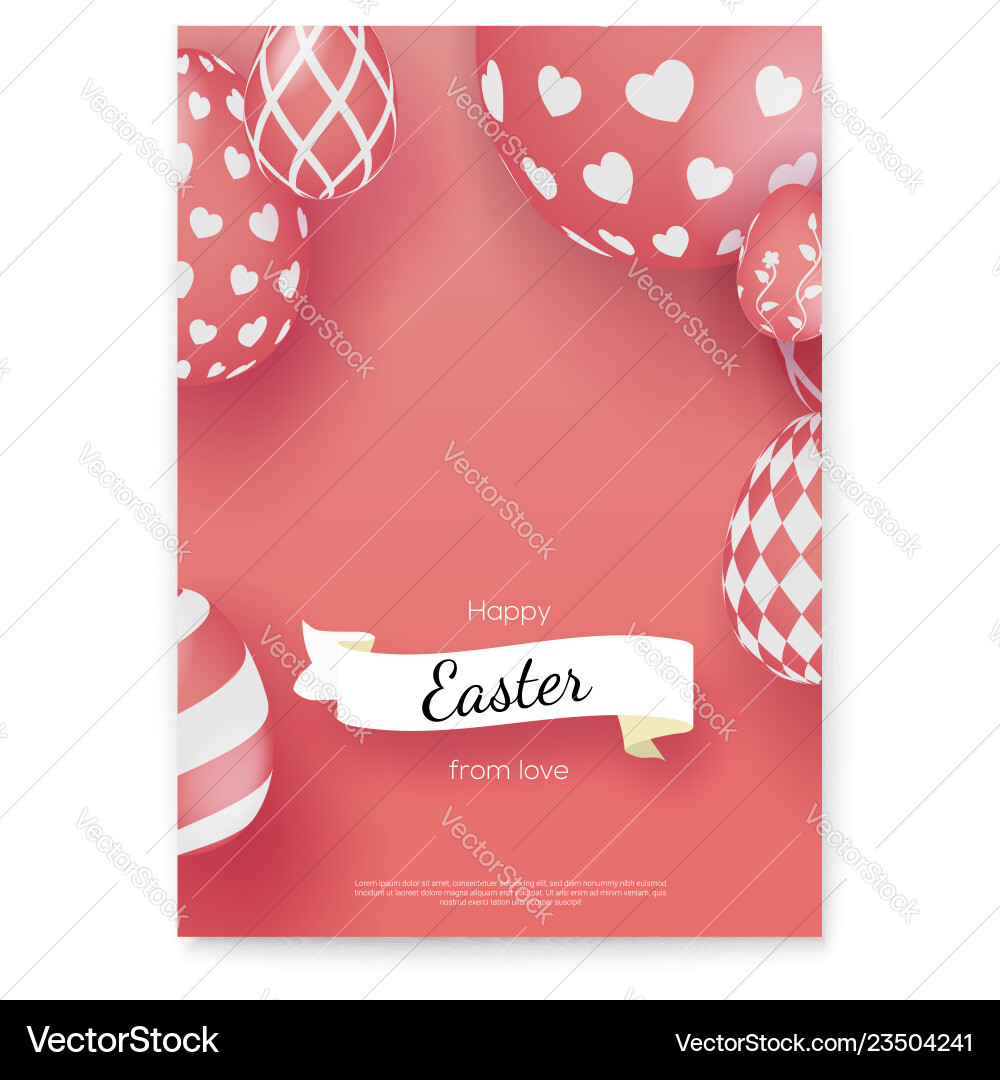 Poster with greeting happy easter holidays Poster with greeting happy easter holidays vector image