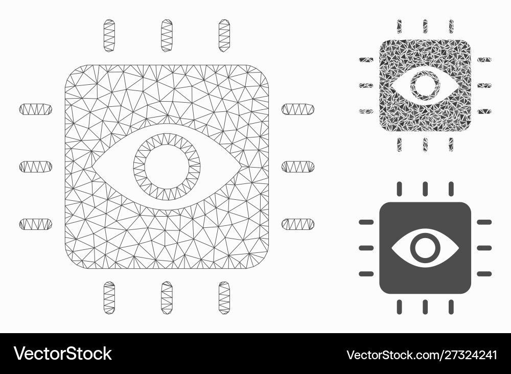 Vision processor mesh 2d model and triangle Vision processor mesh 2d model and triangle vector image