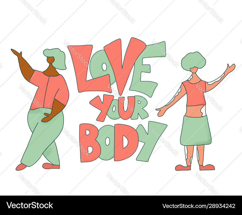 Body positive concept color flat design Body positive concept color flat design vector image