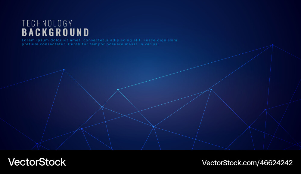 Clean low poly network lines technology background vector image