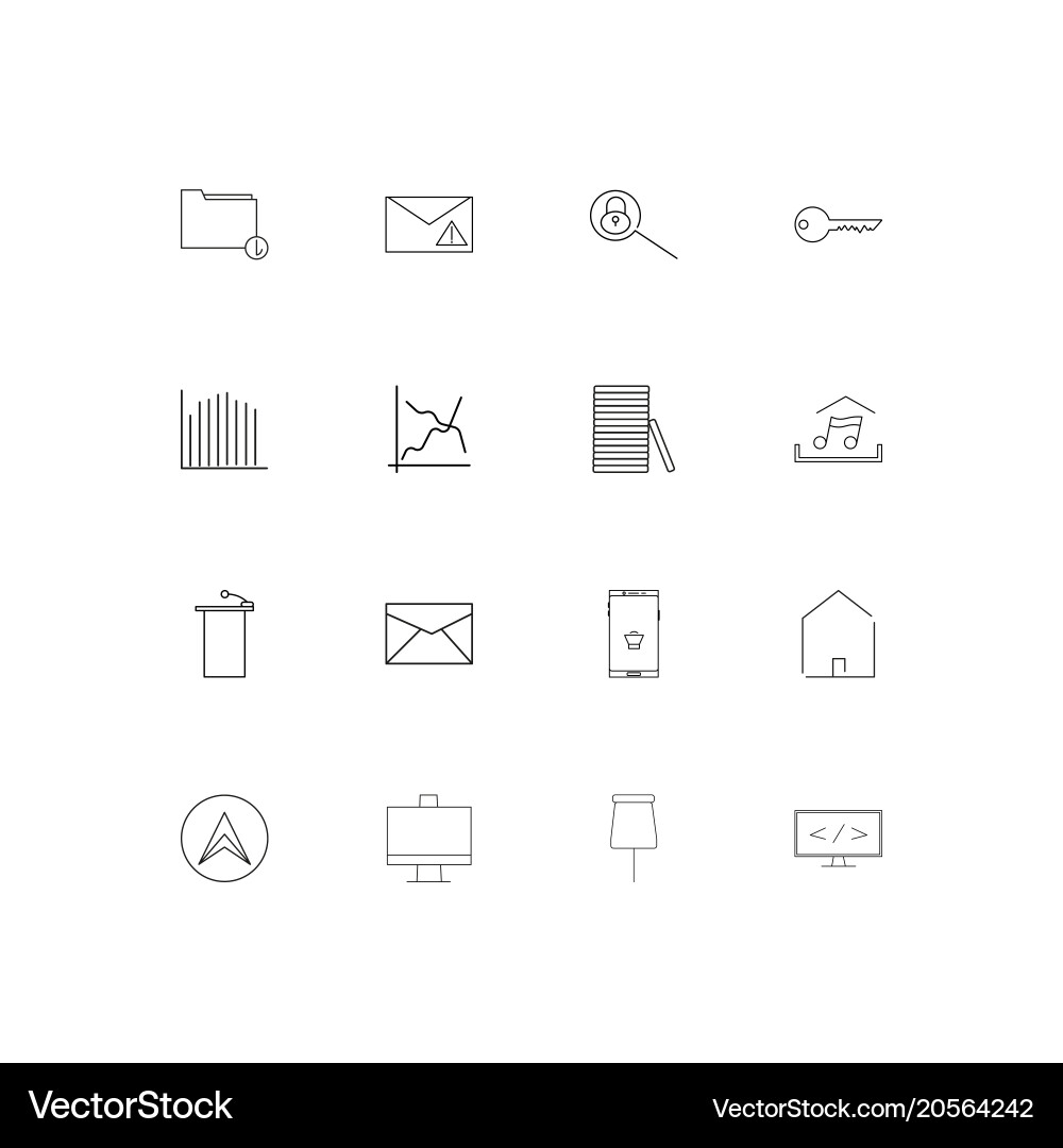 Internet of things simple linear icons set vector image