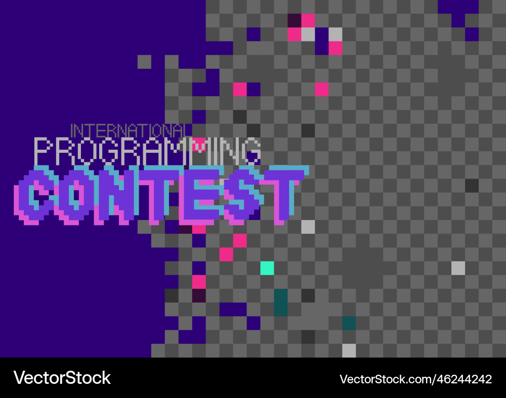 Pixel Art Programming Contest Phrase vector image