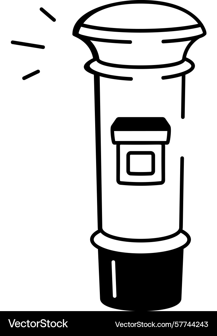 A sketchy style icon showing post box Vector Image