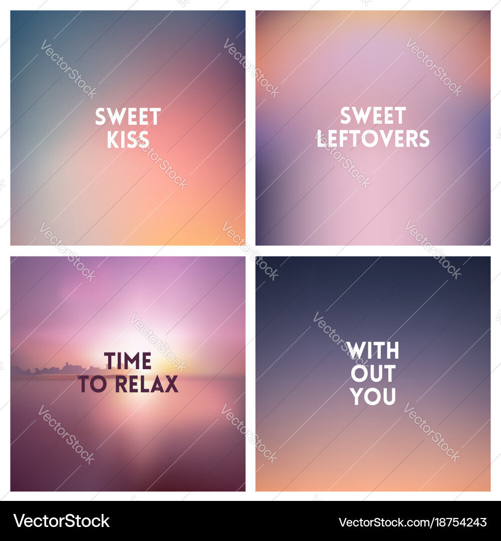 Abstract fog blurred background set square Vector Image