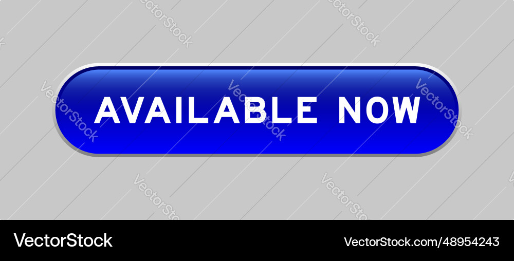 Blue color capsule shape button with word Blue color capsule shape button with word vector image
