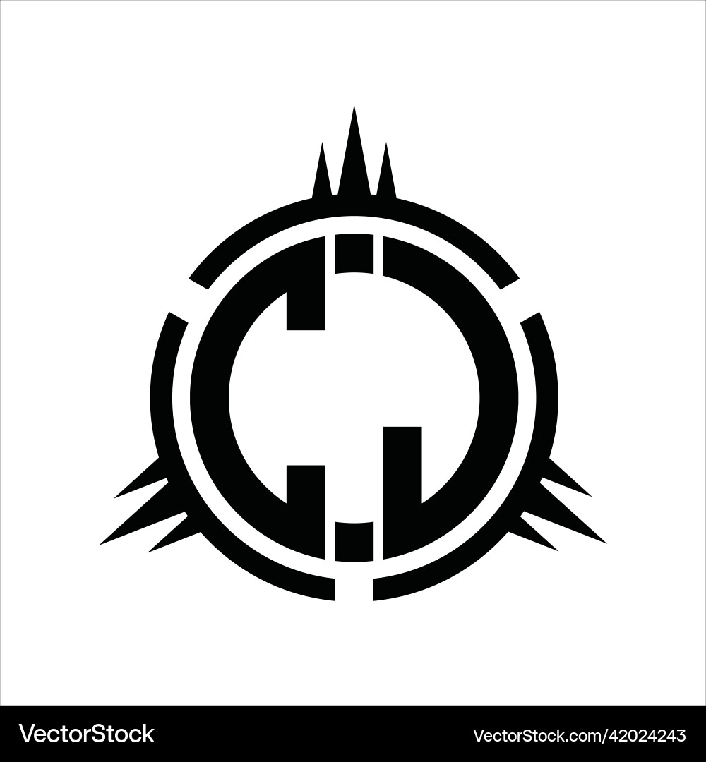 Cl logo monogram circle element design template Vector Image