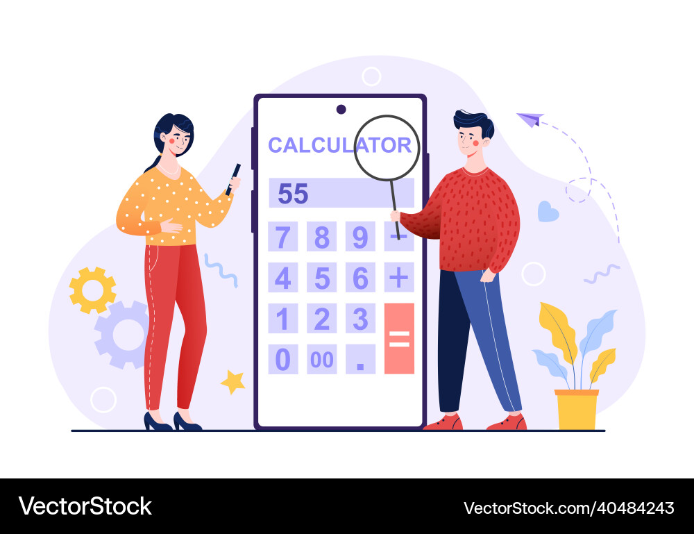 Concept of calculator app Concept of calculator app vector image