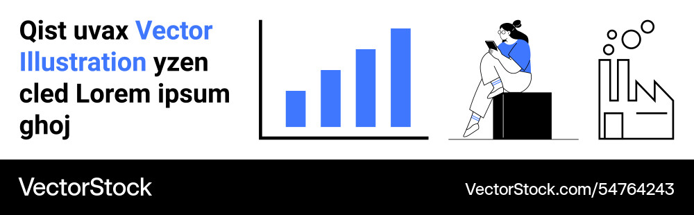 Data analysis and modern communication - bar graph Data analysis and modern communication - bar graph vector image