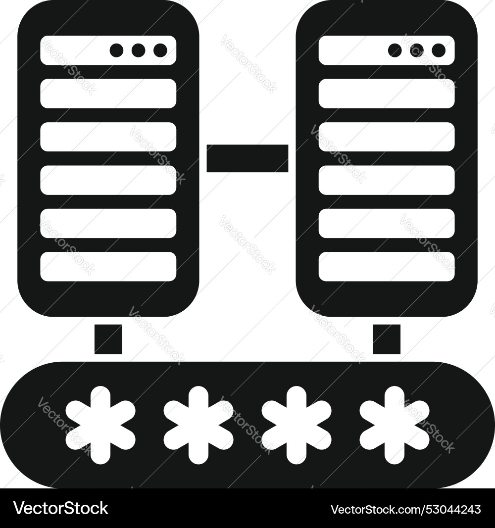 Data server password protection icon representing Data server password protection icon representing vector image
