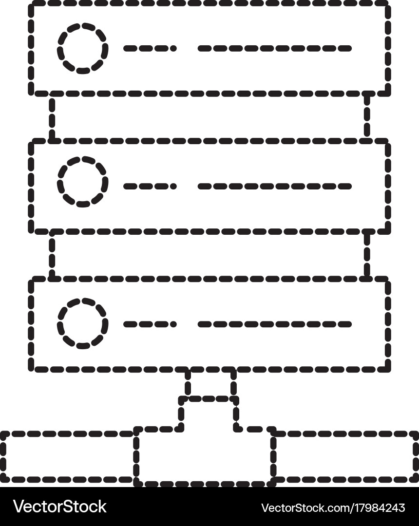 Database center storage system connect tower vector image