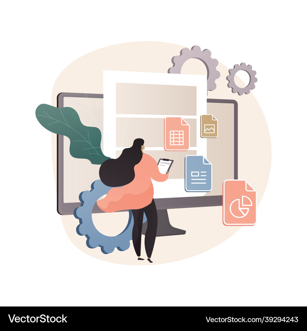Document management soft abstract concept Vector Image