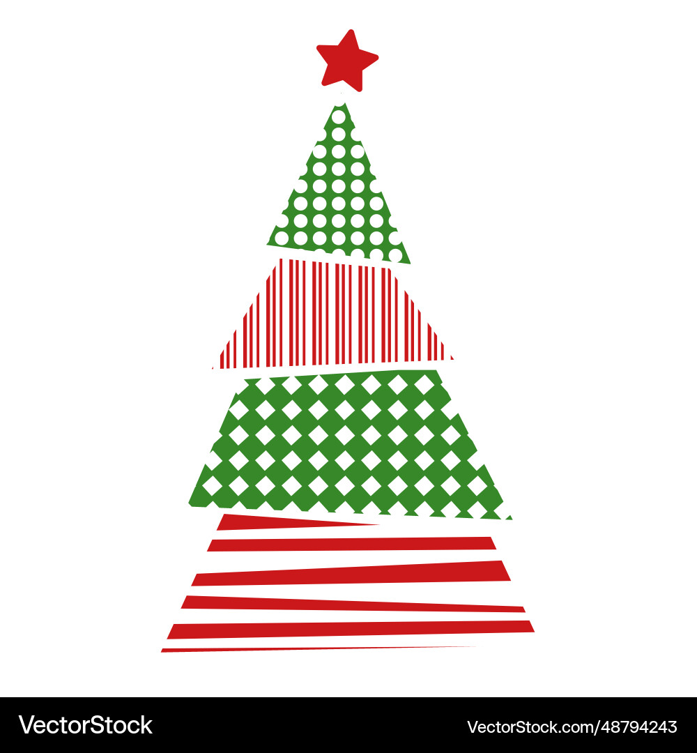 Dots lines pine tree Vector Image