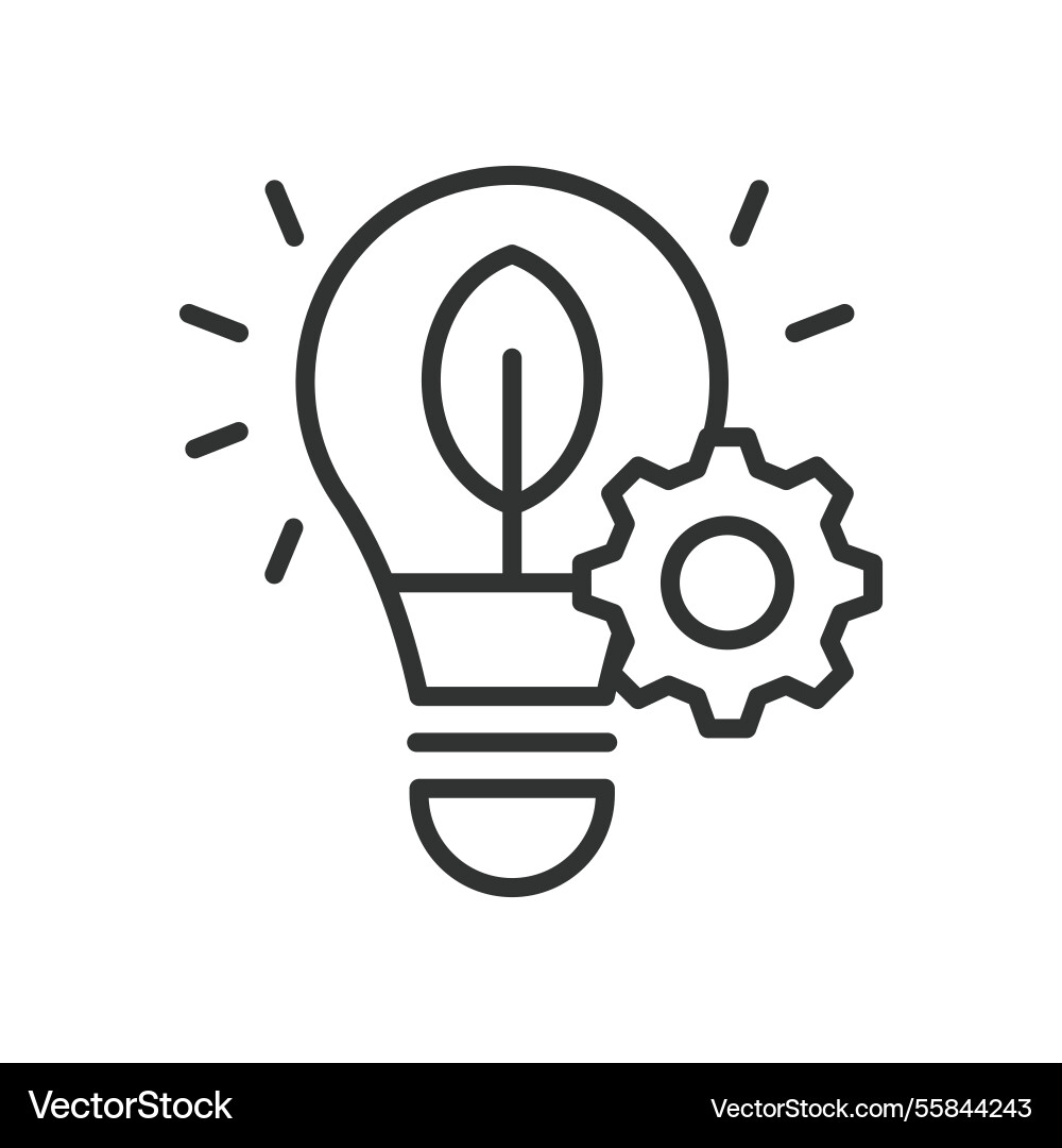 Energy saving icon in line design efficiency Vector Image