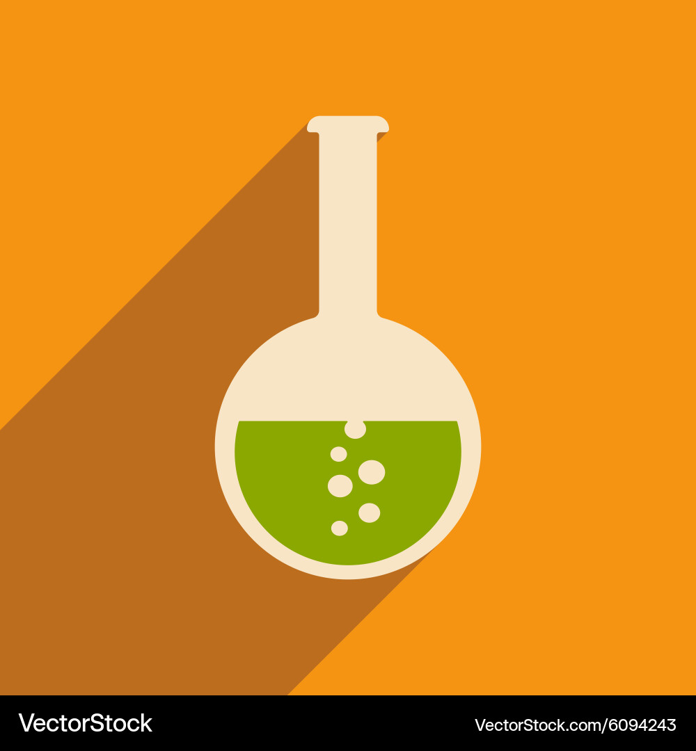 Flat with shadow icon and mobile applacation flask vector image
