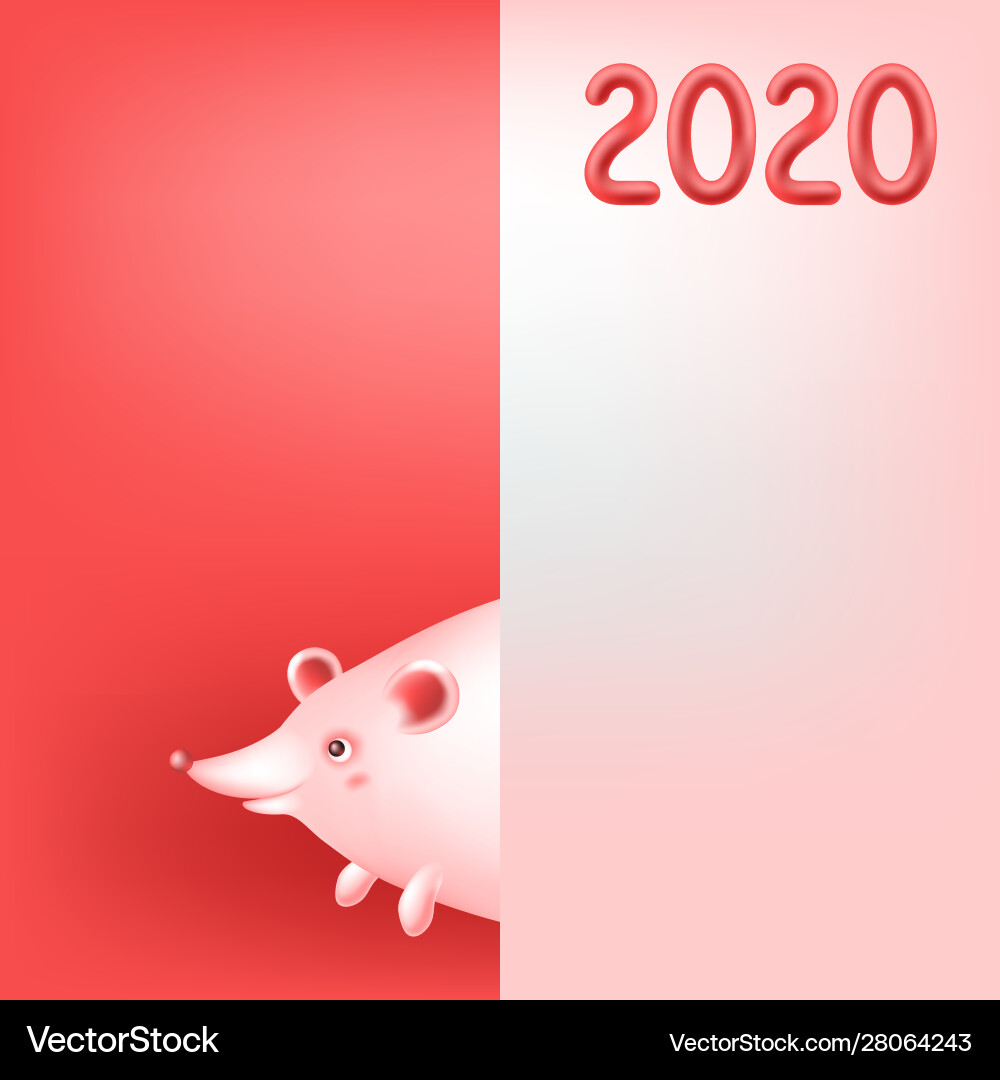 Funny mouse or rat symbol new year greeting Funny mouse or rat symbol new year greeting vector image