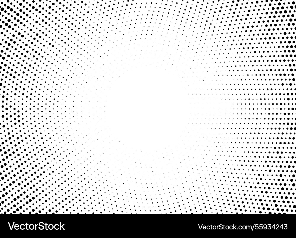 Halftone radial dots frame horizontal background Halftone radial dots frame horizontal background vector image