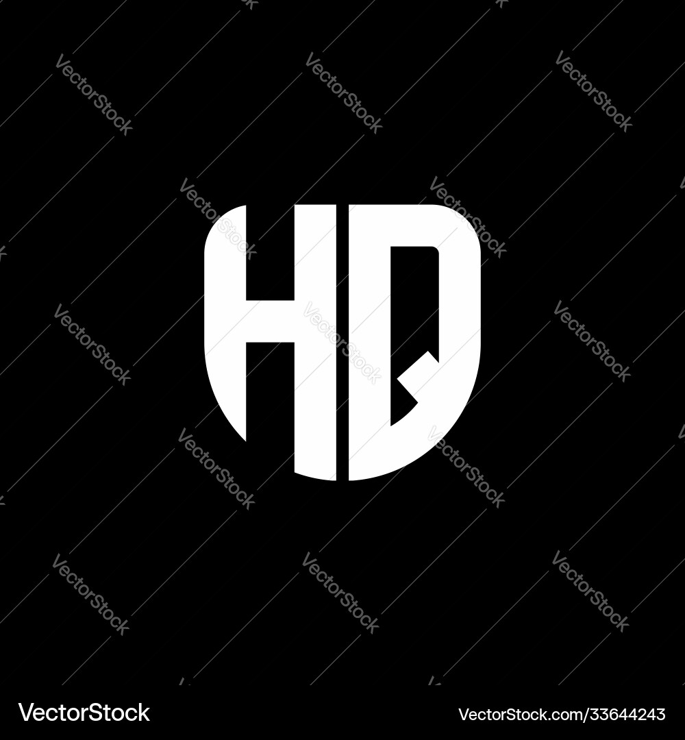 Hq logo monogram with circular shape shield Vector Image