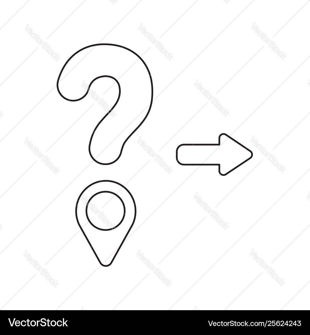 Icon Konzept Fragezeichen und Kartenzeiger Icon Konzept Fragezeichen und Kartenzeiger vektorbild