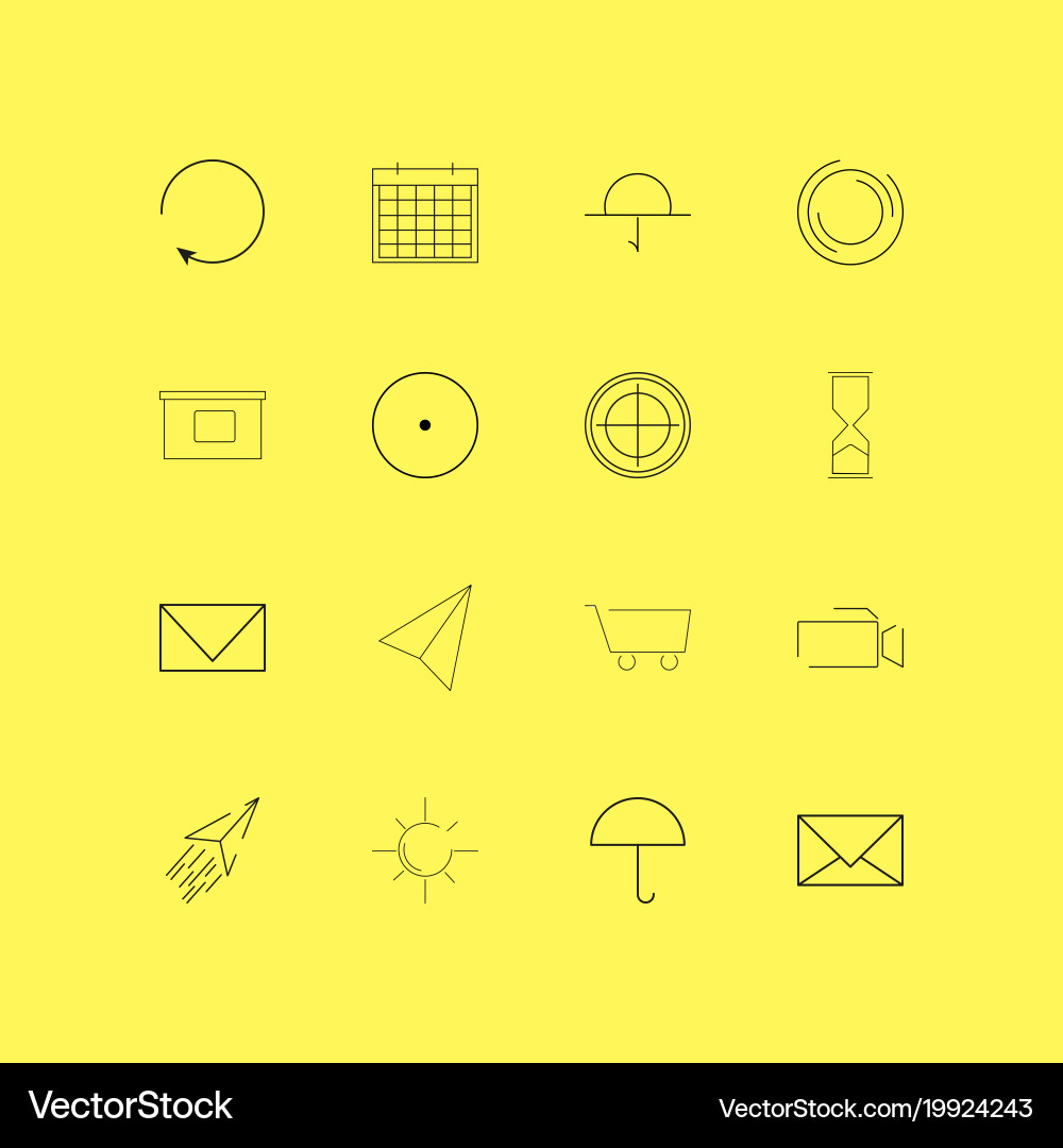 Interface linear icon set simple outline icons vector image
