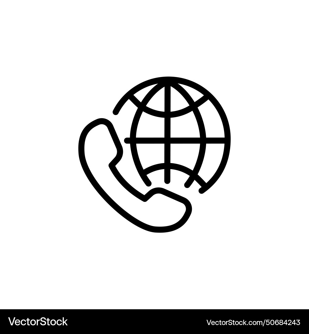 International call minimal thin line web icon vector image