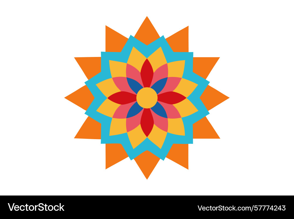Mandala inspired colorful design clean sharp edge Vector Image