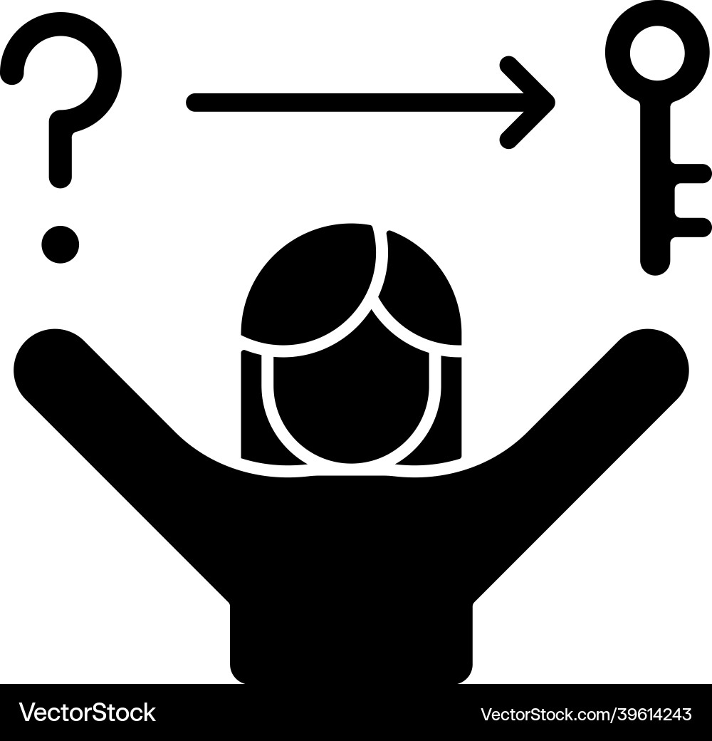 Problem solving skills black glyph icon Problem solving skills black glyph icon Vector Image