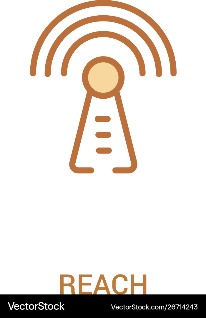 Reach concept 2 colored icon simple line element Reach concept 2 colored icon simple line element Vector Image