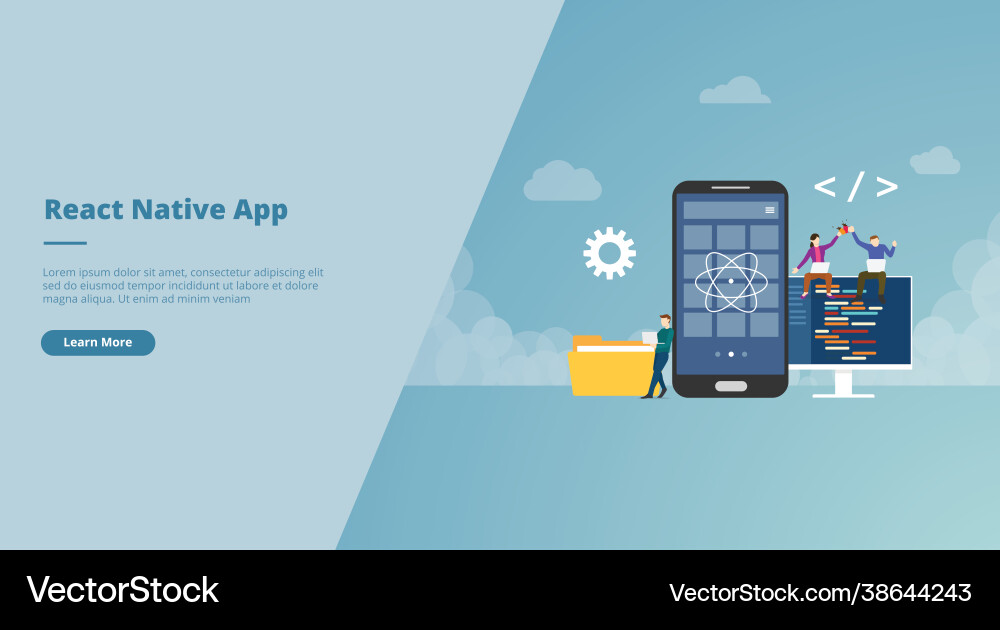 React native mobile App-Entwicklungskonzept Vektorbild