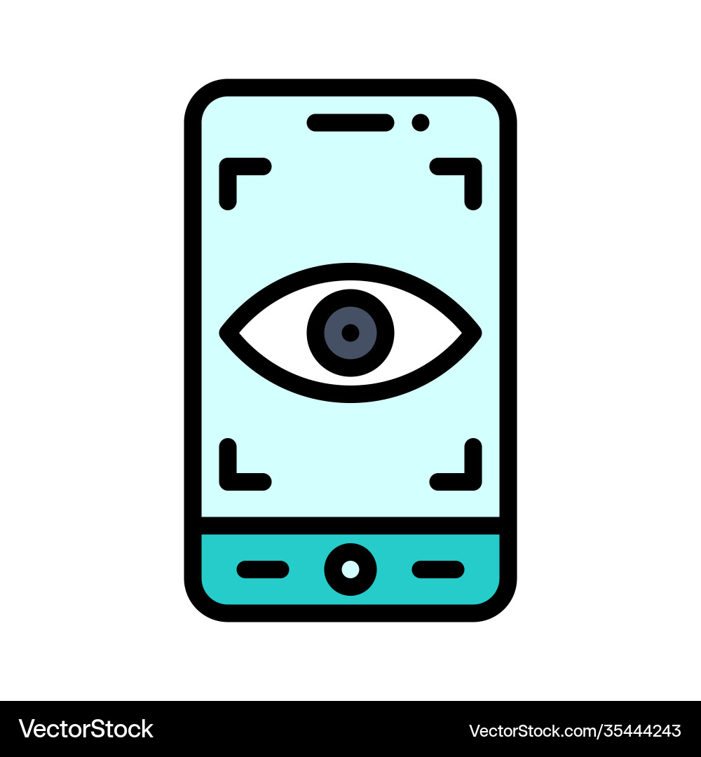 Retina scan app icon mobile application vector image