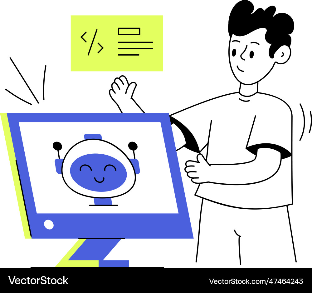 Robot coding vector image