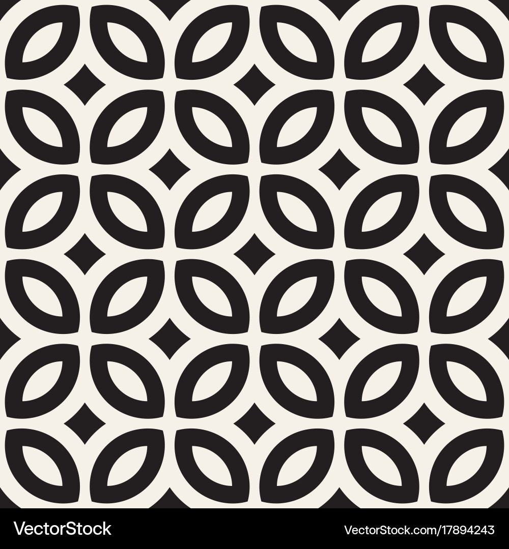 Seamless geometric rounded lines pattern vector image