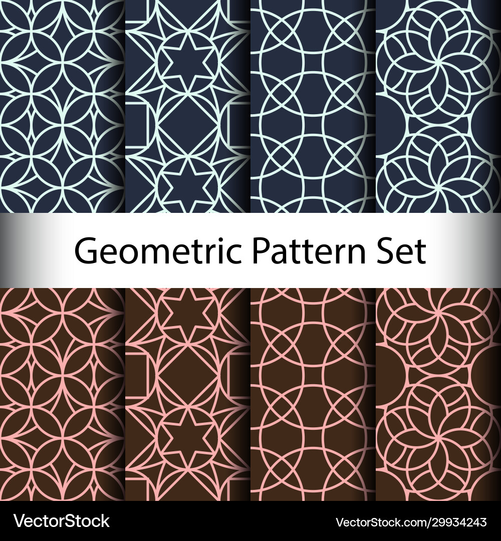 Set geometric seamless pattern background Vector Image