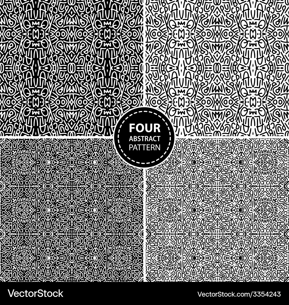Set of four abstract seamless patterns vector image