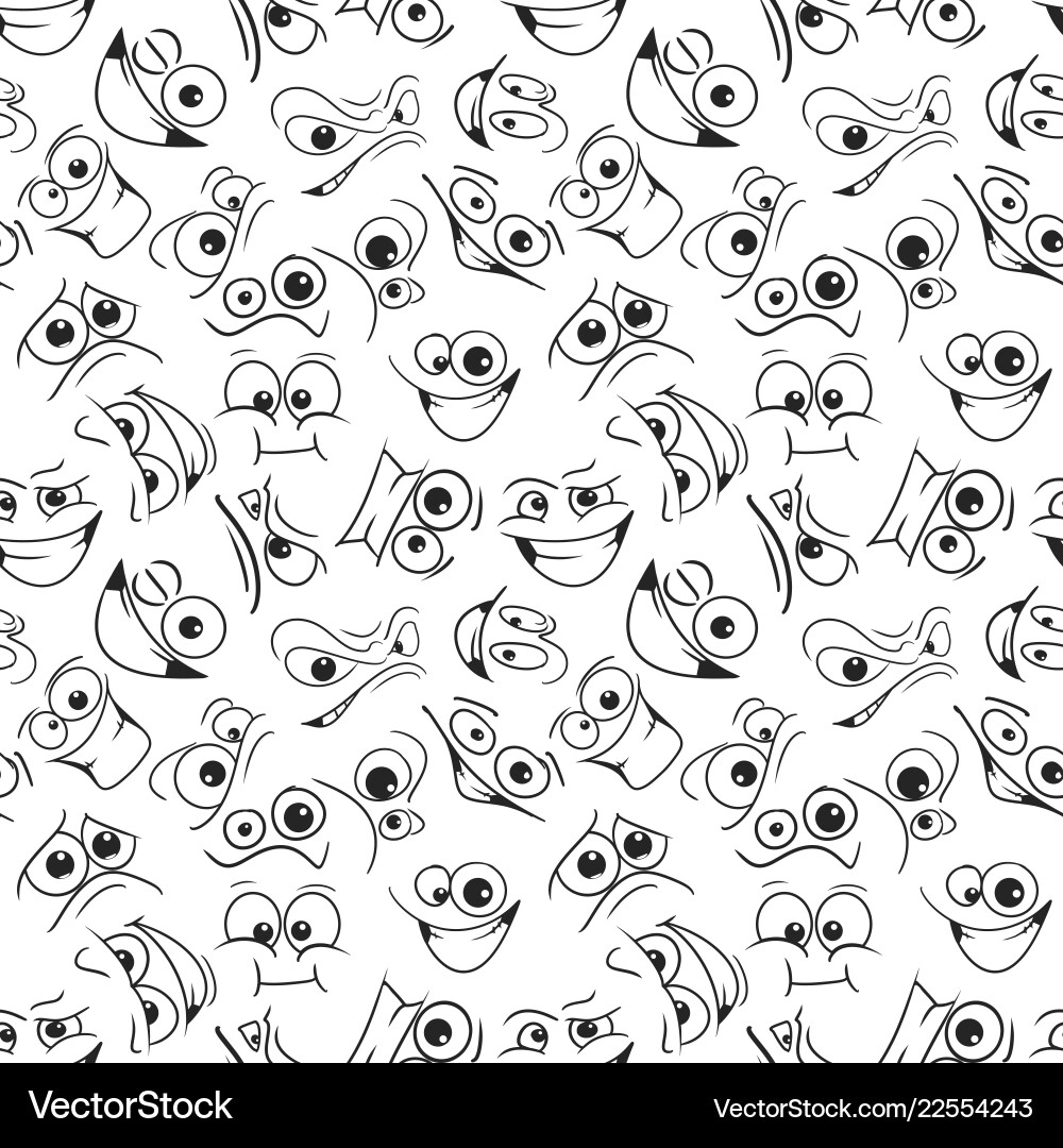 Smiling Faces Seamless Pattern vector image